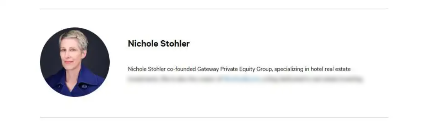 Author bio at the end of the guest post, with a photo of the author and a short description. The last line of the bio is blurred.